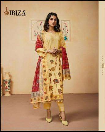 Ibiza fashion story linen Printed dress material wholesalers in Mumbai