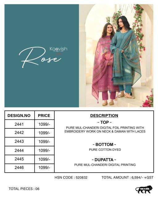 Kaavish rose Designer dress materials in delhi
