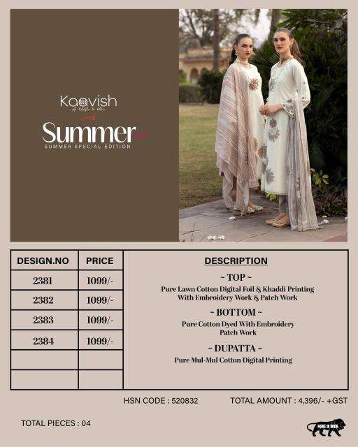 Kaavish summer-luxe cotton Dress materials manufacturers in Hyderabad