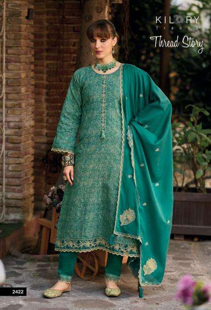 Kilory trends thread story dress material wholesale shopping