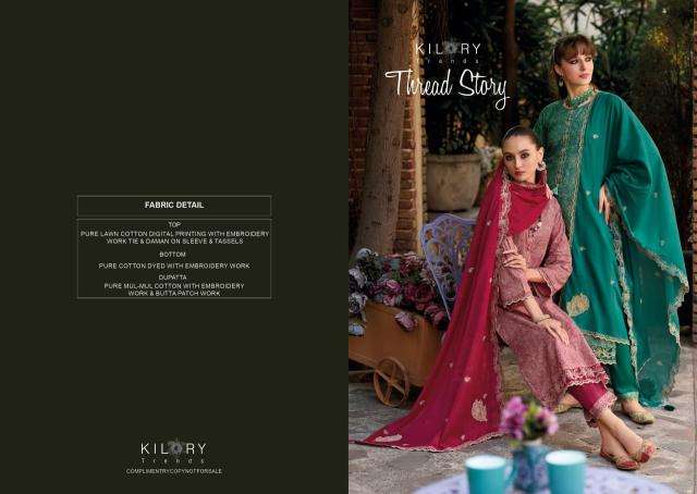 Kilory trends thread story dress material wholesale shopping