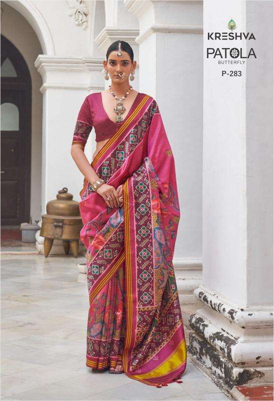 Kreshva patola butterfly wholesale saree dealers in ahmedabad