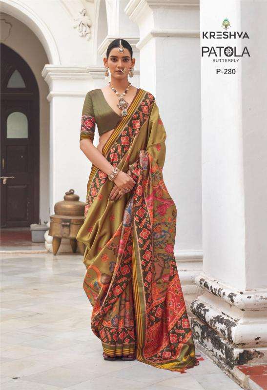 Kreshva patola butterfly wholesale saree dealers in ahmedabad