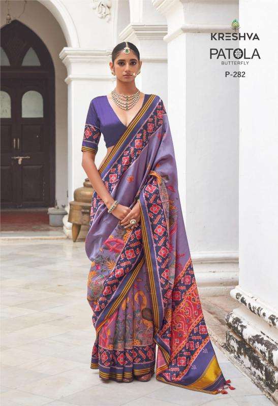 Kreshva patola butterfly wholesale saree dealers in ahmedabad