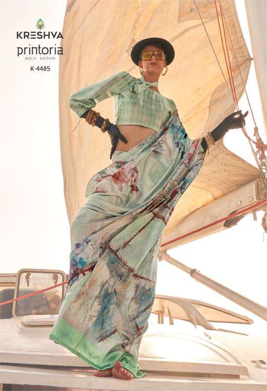 Kreshva printoria korean Saree manufacturers in Surat Gujarat