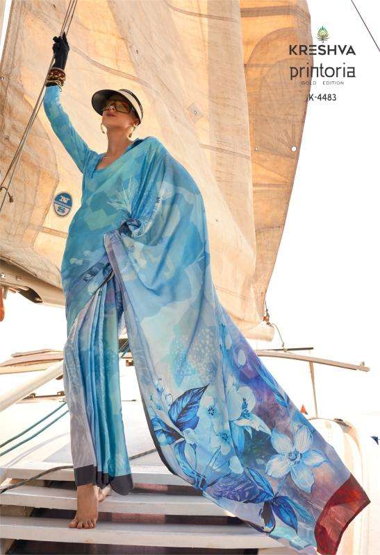 Kreshva printoria korean Saree manufacturers in Surat Gujarat