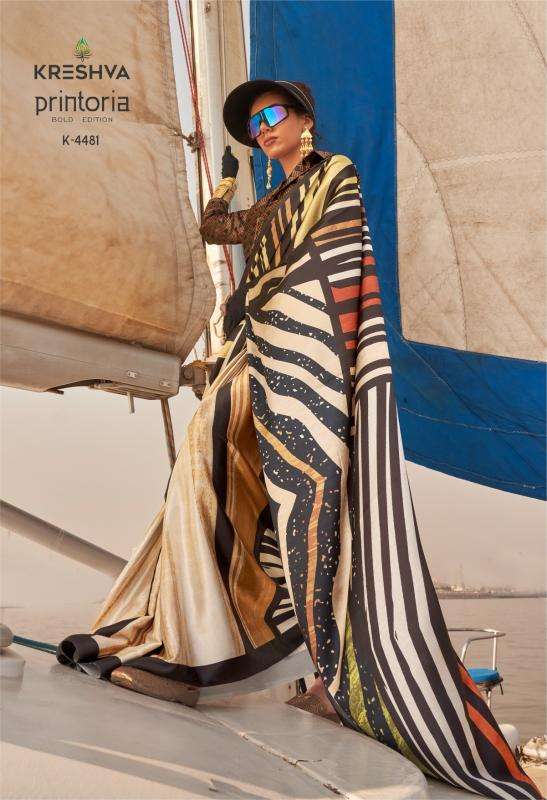Kreshva printoria korean Saree manufacturers in Surat Gujarat