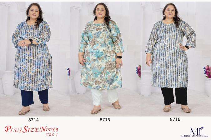 Moksh international plus size nitya vol-1 kurti market in India