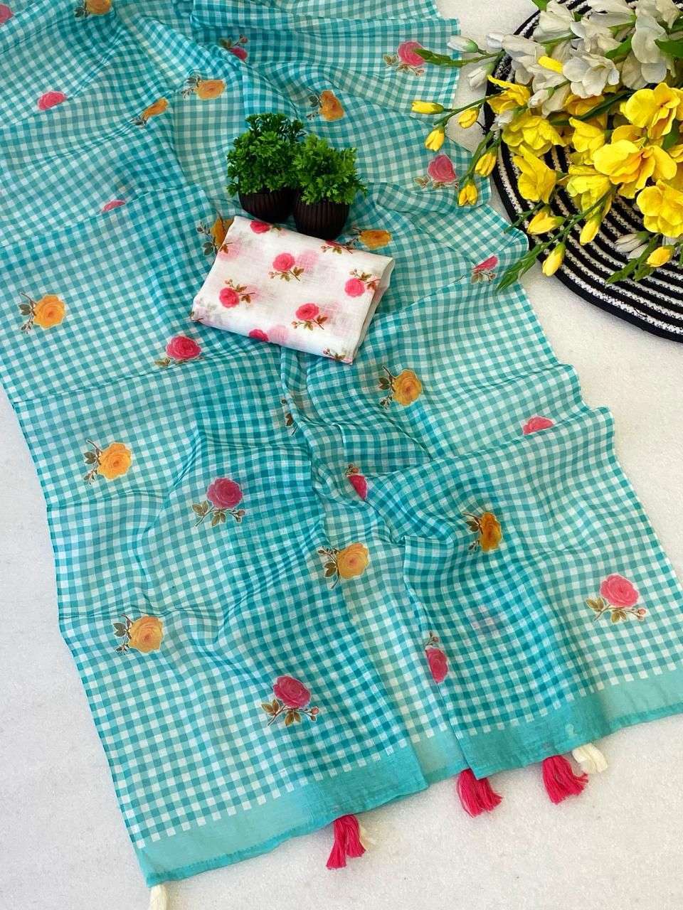 Sandhya indira linen Saree market prices in Vadodara