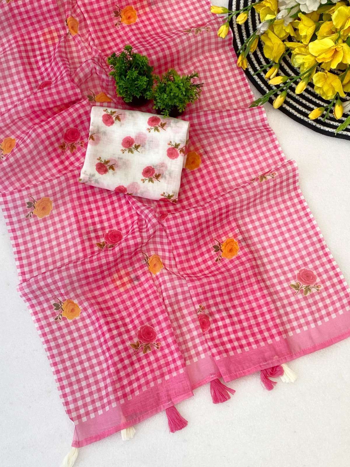 Sandhya indira linen Saree market prices in Vadodara