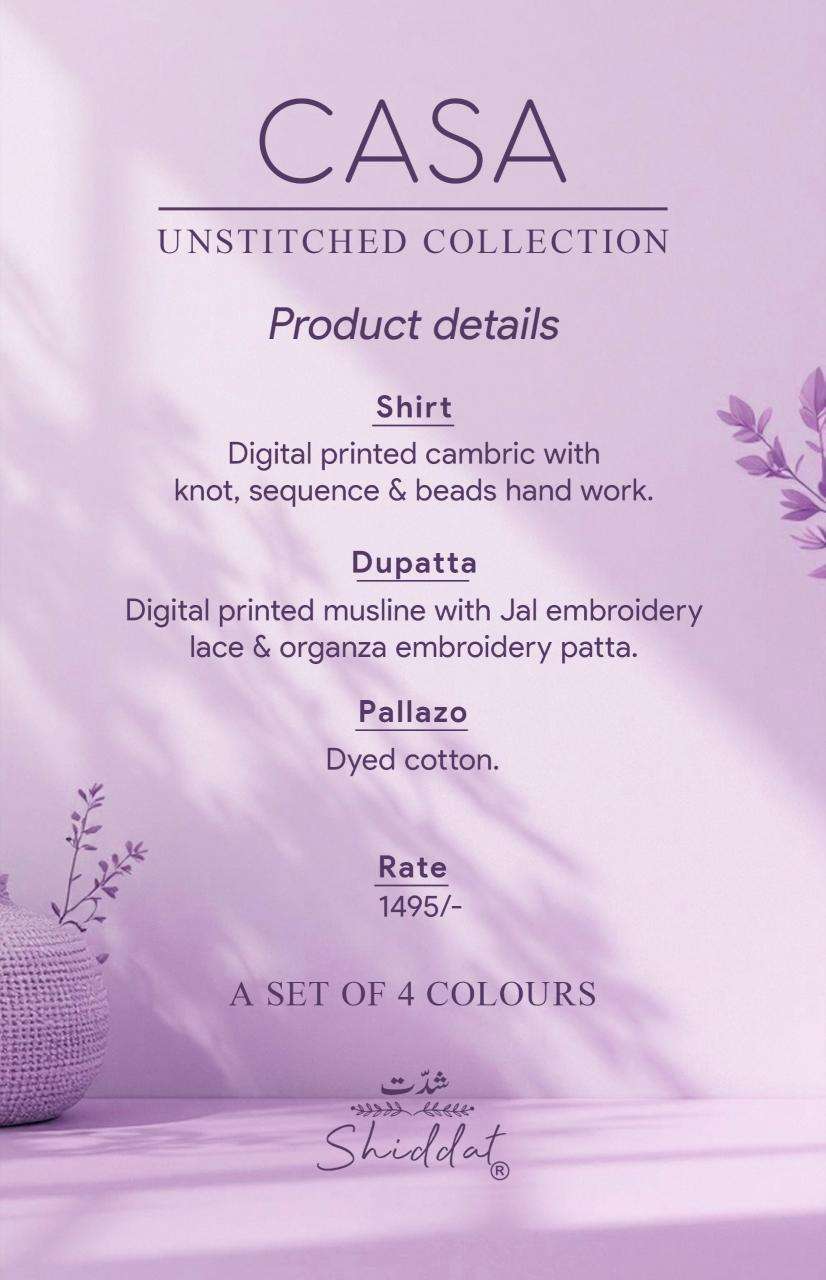 Shiddat casa 1001 dress materials market wholesale online