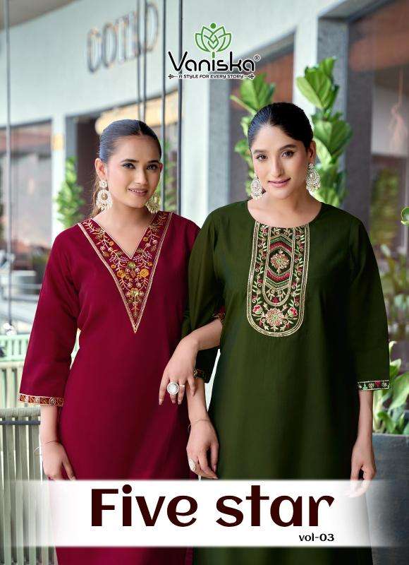 Vaniska five star vol 3 Kurti manufacturers in West Bengal