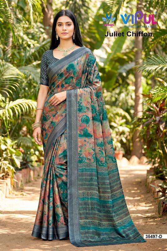 Vipul 35497 juliet chiffon Saree wholesalers in Ahmedabad