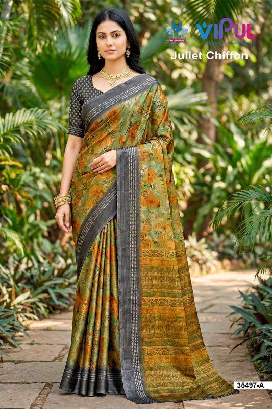 Vipul 35497 juliet chiffon Saree wholesalers in Ahmedabad