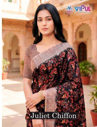Vipul 35498 juliet chiffon Saree supplier for boutiques