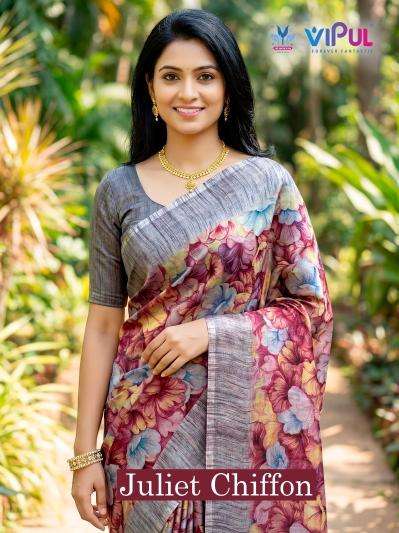 Vipul 35499 julliet chiffon Wholesale saree market in India