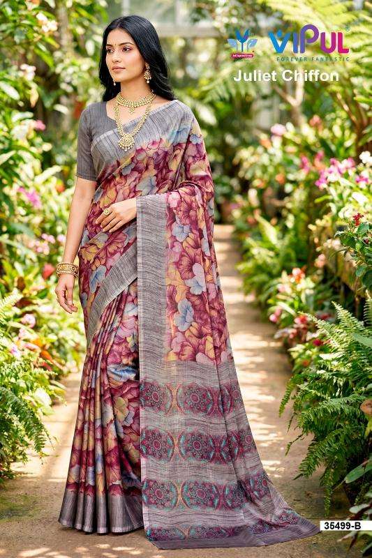 Vipul 35499 julliet chiffon Wholesale saree market in India