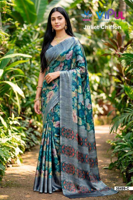 Vipul 35499 julliet chiffon Wholesale saree market in India