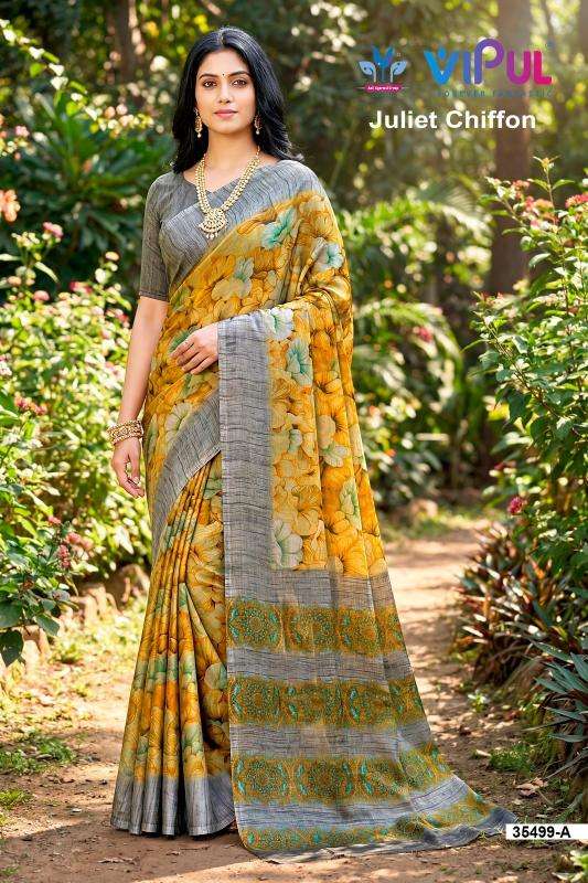 Vipul 35499 julliet chiffon Wholesale saree market in India