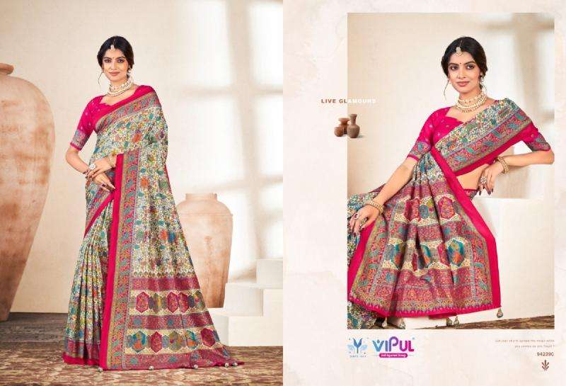 Vipul ivory silk vol-18 saree suppliers in Surat