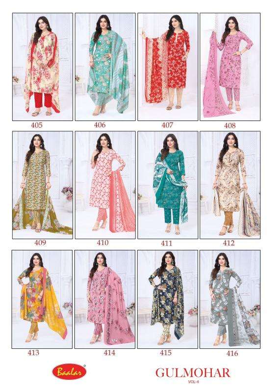 Baalar gulmohar vol-4 wholesale dress material market in pune with price