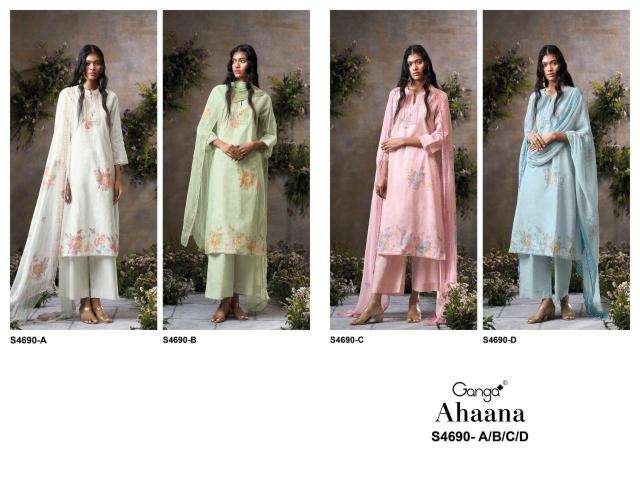 Ganga ahaana 4690 dress material wholesale market in gujarat