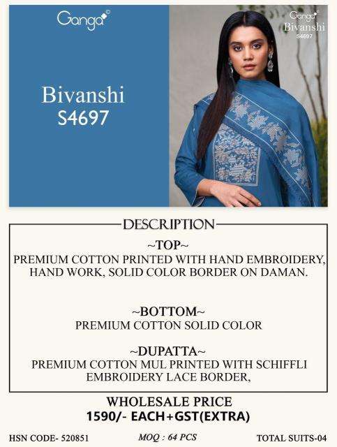 Ganga bivanshi 4697 surat dress material wholesale market address