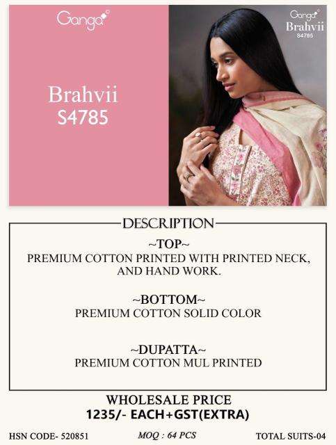 Ganga brahvii 4785 wholesale dress materials in mumbai with price