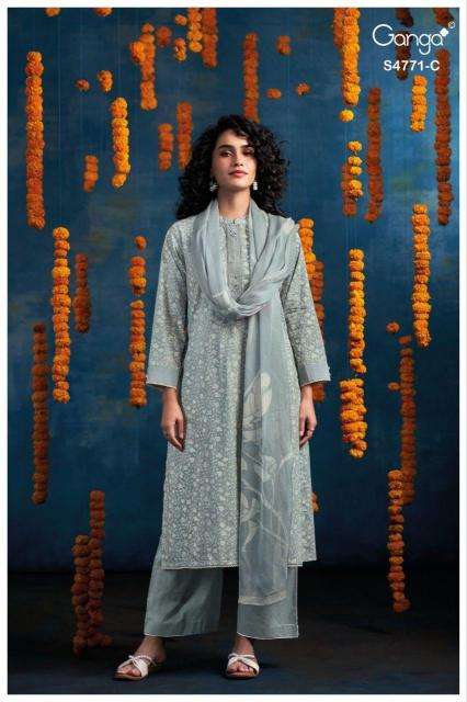 Ganga czarina 4771 wholesale market in ahmedabad for dress materials