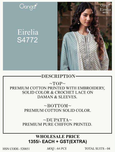 Ganga eirelia 4772 dress material market in india