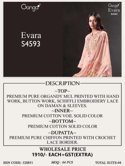 Ganga evara 4593 wholesale dress materials in delhi