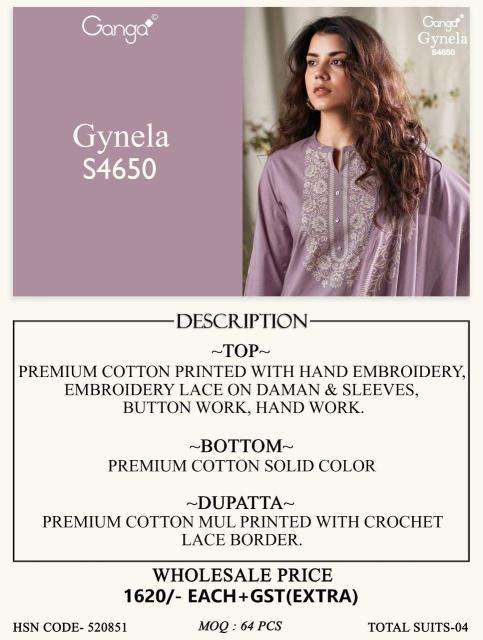 Ganga gynela 4650 wholesale market in ahmedabad for dress materials