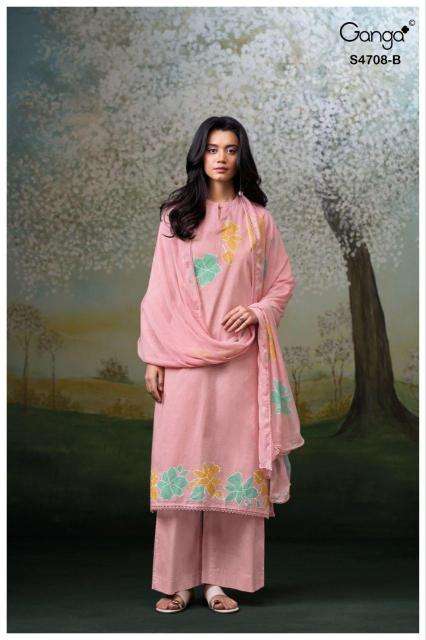 Ganga hridanshi 4708 wholesale dress materials in mumbai with price