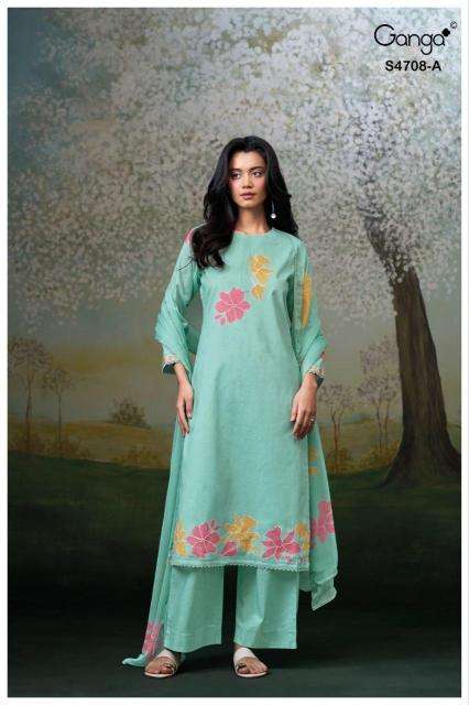 Ganga hridanshi 4708 wholesale dress materials in mumbai with price