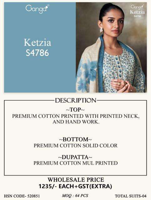 Ganga ketzia 4786 wholesale dress in surat with price