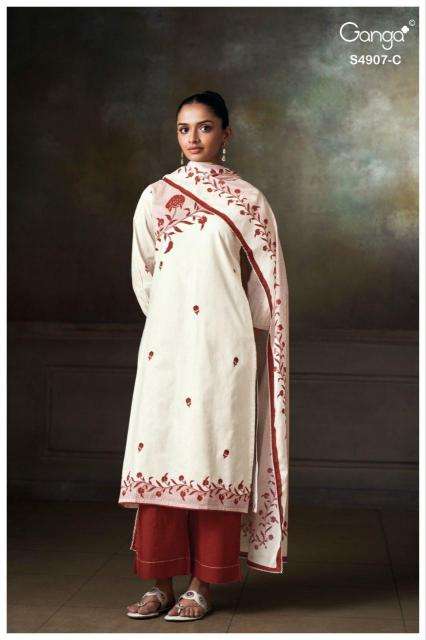 Ganga sancia 4907 dress material wholesale market in hyderabad in telugu