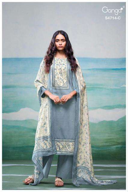 Ganga sreelika 4714 wholesale dress material market in gujarat