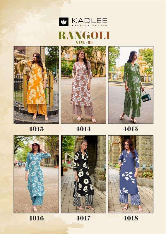 Kadlee rangoli vol 3 coord set wholesale kurti market in ahmedabad with price