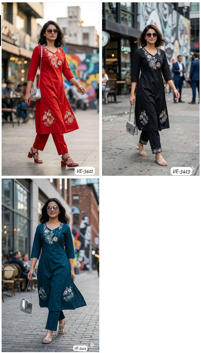 Ladies Flavour 3411 To 3413 Designer kurtis in Surat