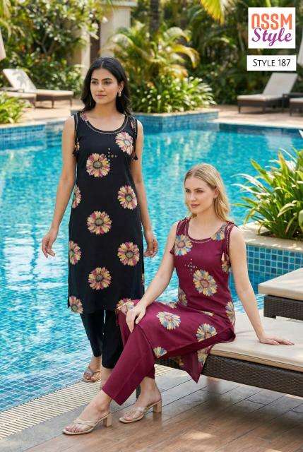Ossm style 187 coord set Long kurti wholesaler