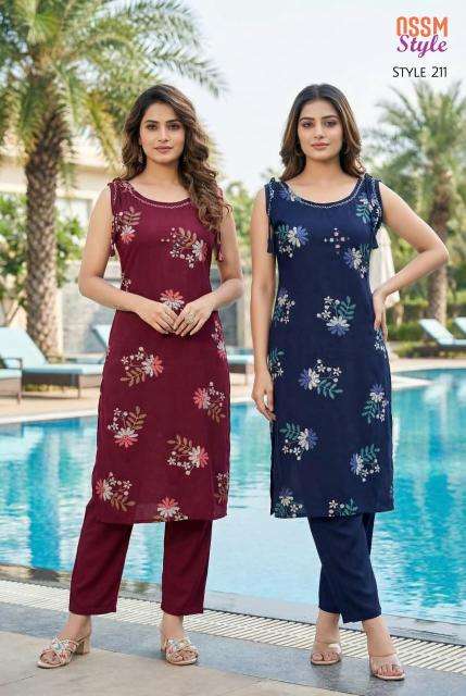 Ossm style 211 coord set Designer kurti supplier in hydrabad