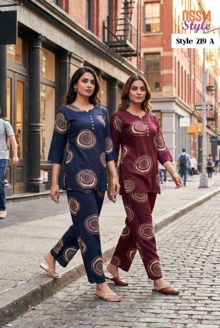 Ossm style 219 A coord set  cotton kurti wholesale market in pune