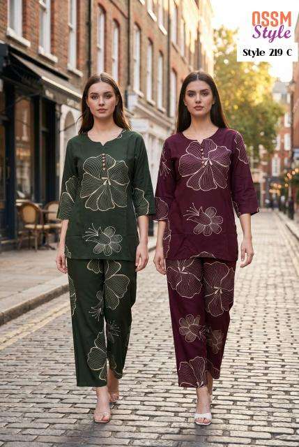 Ossm style 219 C coord set ladies kurti wholesale market in pune