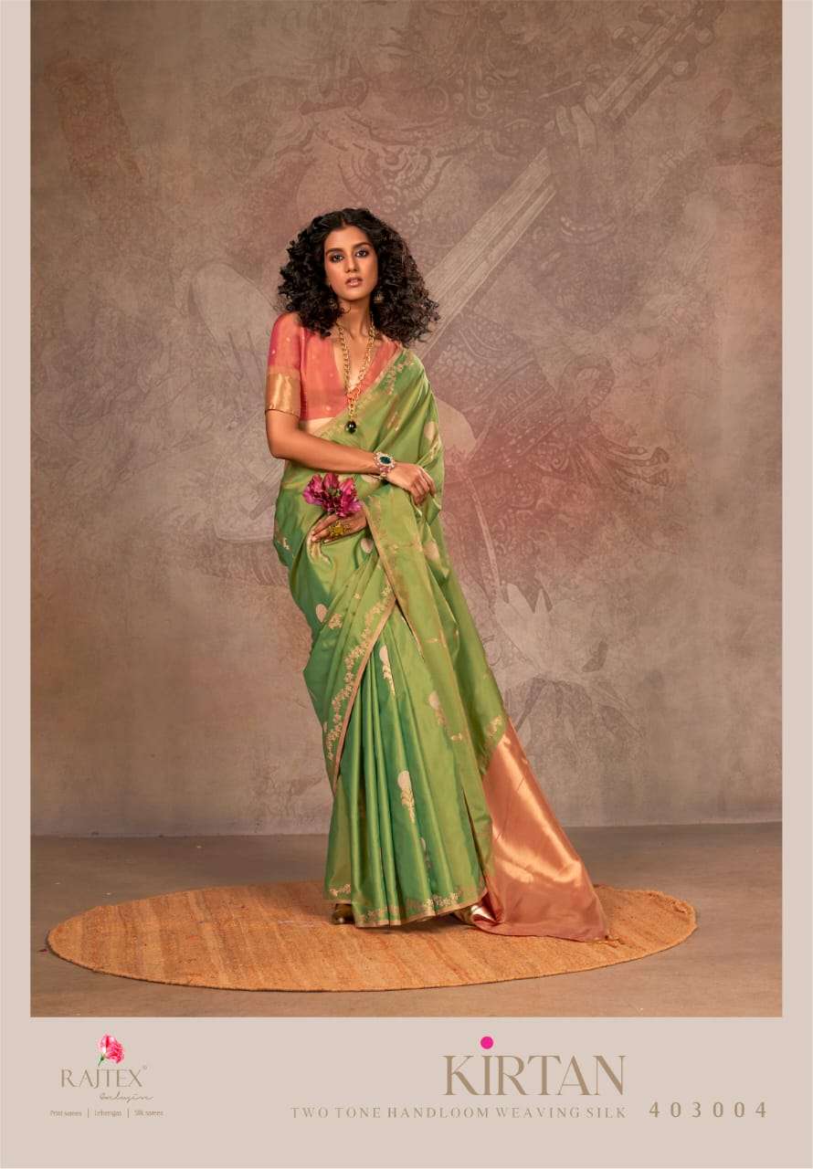 Rajtex Kirtan Two Tone Silk Bridal sarees wholesale in Mumbai