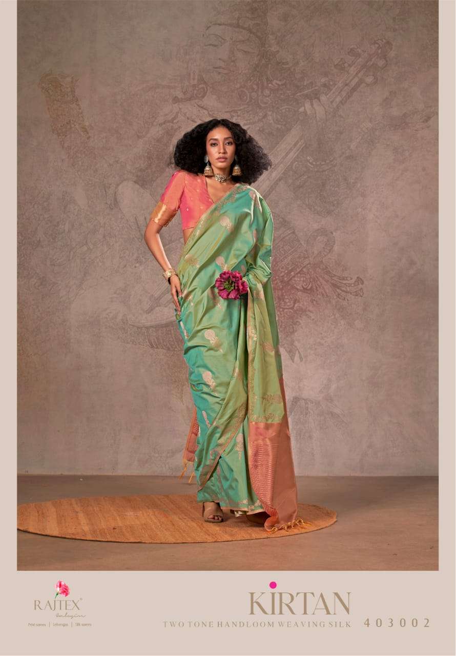 Rajtex Kirtan Two Tone Silk Bridal sarees wholesale in Mumbai