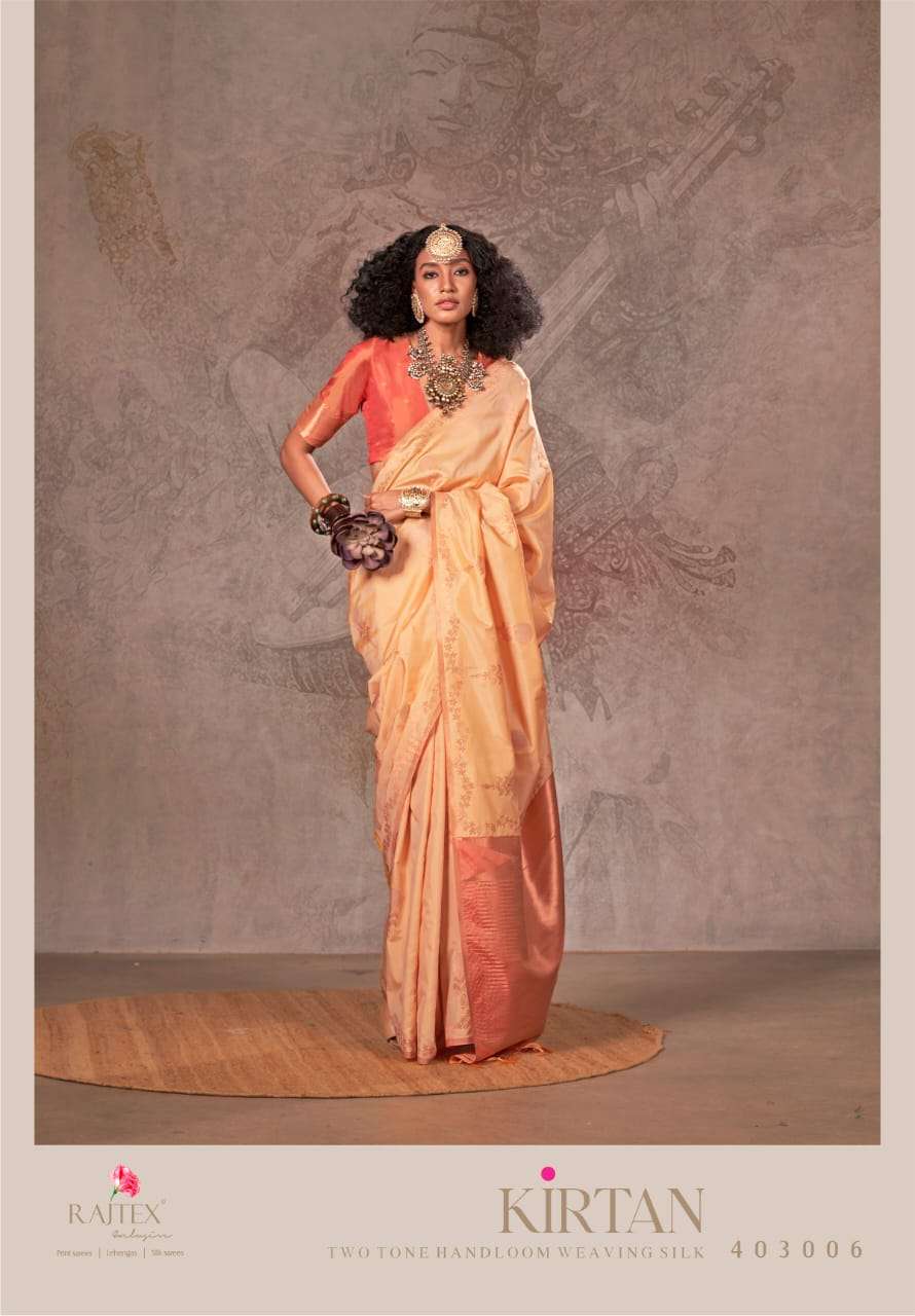 Rajtex Kirtan Two Tone Silk Bridal sarees wholesale in Mumbai