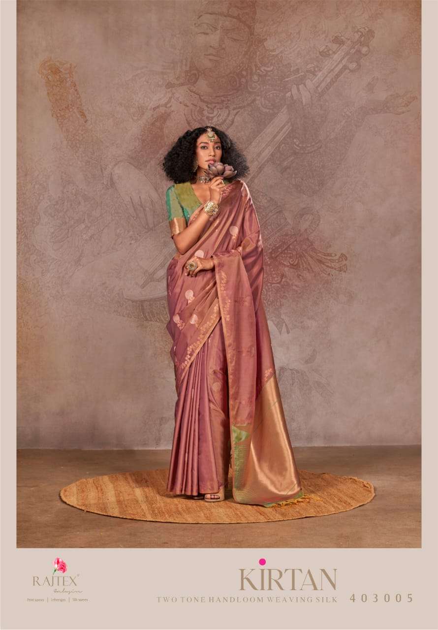 Rajtex Kirtan Two Tone Silk Bridal sarees wholesale in Mumbai