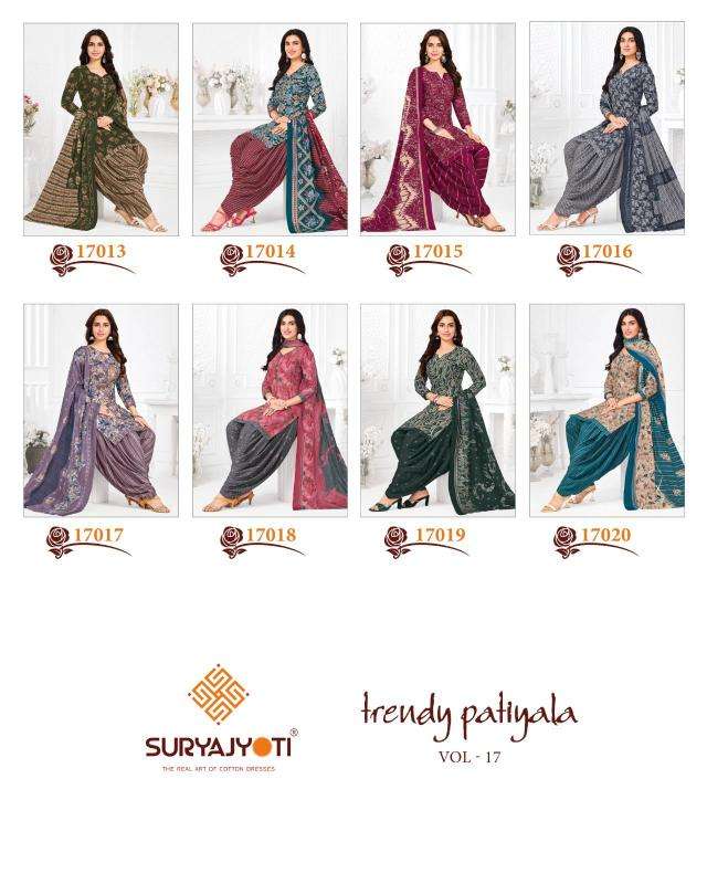 Suryajyoti trendy patiyala vol-17 wholesale market in surat for dress materials