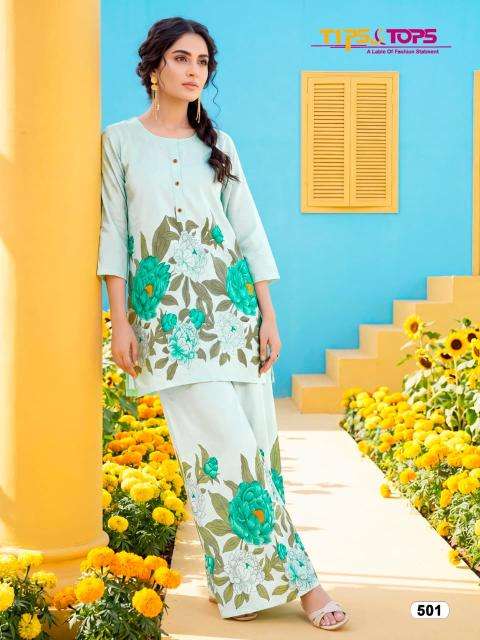 Tips & tops summer beauty vol 5 coord set ladies kurti wholesale market in india