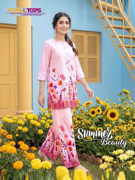 Tips & tops summer beauty vol 5 coord set ladies kurti wholesale market in india